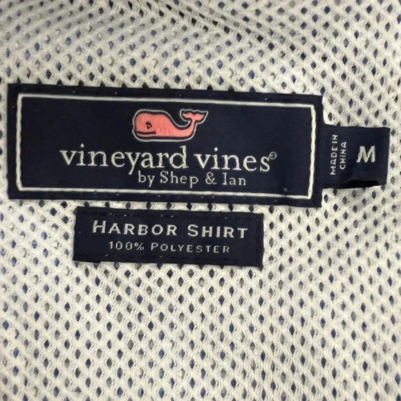 Vineyard Vines Harbor Blue White Flag Plaid Long Sleeve Shirt, Men’s Size Medium - Picture 12 of 14